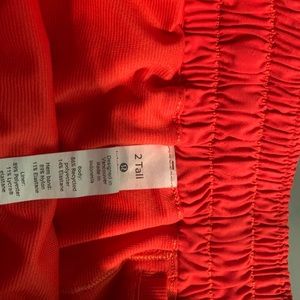 Red hotty hot lululemon 4” shorts